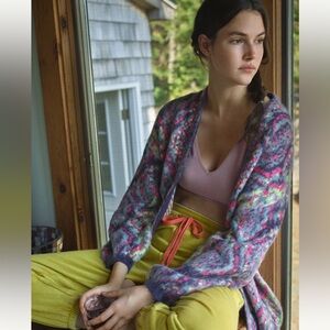 Anthropologie Maeve Peggy Python Cardigan EUC